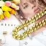 Tatuo 2 Pieces Big Hip Hop Gold Color Chain Chunky Chain Necklace for Men, Faux Gold Chain for Costume Jewelry Rapper 90s Punk Style (32 Inch Chunky Necklace)