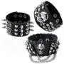 JOVIVI 3pcs Spike Studded Rivets Punk Rock Biker Wide Strap Genuine Leather Bracelets Necklace Chain Wristband Adjustable JOVIVI 3pcs Spike Studded Rivets Punk Rock Biker Wide Strap Genuine Leather Bracelets Necklace Chain Wristband Adjustable