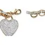 18K Yellow Gold Plated Genuine Diamond Accent Heart Charm Link Bracelet (27mm), Lobster Claw Clasp, 7.75 inch Adjustable 18K Yellow Gold Plated Genuine Diamond Accent Heart Charm Link Bracelet (27mm), Lobster Claw Clasp, 7.75 inch Adjustable