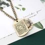 FAADBUK Anime One Piece Jewelry One Piece Luffy Bronze Straw Hat Necklace One Piece Luffy Bronze Straw Hat Keychain One Piece Fans Gift