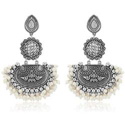 Aheli Bollywood Ethnic Oxidised Earrings Dangler Stylish Traditional Indian Fashion Jewelry for Women, Girls