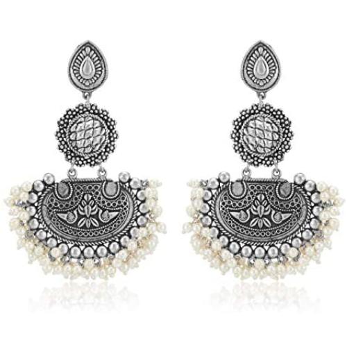 Aheli Bollywood Ethnic Oxidised Earrings Dangler Stylish Traditional Indian Fashion Jewelry for Women, Girls