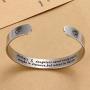 LIU JUN Mother Daughter Bracelets,Inspirational Bracelets for Women Mom Charm Cute Wide Cuff Bangle Personalized Friend Encouragement Gift for Her Jewelry