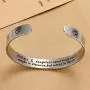 LIU JUN Mother Daughter Bracelets,Inspirational Bracelets for Women Mom Charm Cute Wide Cuff Bangle Personalized Friend Encouragement Gift for Her Jewelry