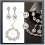 ORAZIO Rhinestone Crystal Teardrop Dangle Earrings Link Tennis Bracelet Jewelry Sets for Women Infinity Bracelet 4 Pack Womens Bridal Wedding Party Bridesmaid Prom Jewelry Set ORAZIO Rhinestone Crystal Teardrop Dangle Earrings Link Tennis Bracelet Jewelry Sets for Women Infinity Bracelet 4 Pack Womens Bridal Wedding Party Bridesmaid Prom Jewelry Set