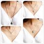 Peony.T Layered Necklace Boho Jewelry Set Turquoise Black Gem Pendant Long Chain Neckalce Gold Tone
