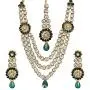 MUCH-MORE Crystal Elements CZ Stone Floral Shape Indian Bollywood Traditional Necklace Set for Women MUCH-MORE Crystal Elements CZ Stone Floral Shape Indian Bollywood Traditional Necklace Set for Women