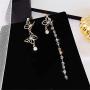 DAMLENG Boho Lightweight Unique Asymmetry Butterfly Wing Earrings with Long Tassel Dangle Gold Butterfly Earrings thread for Women Girls Vacations Gifts