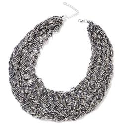 Shop LC Tube Seed Bead Tassel Earrings Braided Statement Bib Necklace Prom Jewelry Sets Mothers Day Gifts for Women 20''