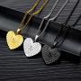 DOLLRINBOY Heart Shape Bible Verse Necklace for Men Women,Gold Silver Black Plated Stainless Steel Necklace Prayer Christian Jewelry