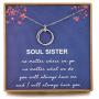FERVENT LOVE Soul Sister Gifts for Sisters Sterling Silver Double Circles Pendant Necklace for Women Sister Necklaces Best Friend Necklace Gifts for Women Girls