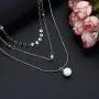 Multilayered Chain Necklace –Women’s Multi-Stand Bohemia Sequins Disc Choker Chain Gold Silver Triple Layered Minimalist Pearl Pendant Necklace Jewelry Multilayered Chain Necklace –Women’s Multi-Stand Bohemia Sequins Disc Choker Chain Gold Silver Triple Layered Minimalist Pearl Pendant Necklace Jewelry