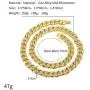 Mens 12MM 14MM 20MM Chains 18K Gold Plated CZ Fully Iced-Out Miami Cuban Link Necklace