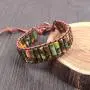 LAVI Handmade Leather Chakra Imperial Jasper Beads Cuff Wrap Alloy Bracelet for Women Men Bohemian Style LAVI Handmade Leather Chakra Imperial Jasper Beads Cuff Wrap Alloy Bracelet for Women Men Bohemian Style
