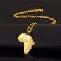 Godyce Africa Map Necklace Jewelry - Gold/Silver-Tone Alloy with Gift Box