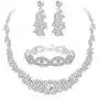 Udalyn Crystal Bridal Jewelry Set for Women Rhinestone Necklace Earrings Bracelet Wedding Bridesmaid Jewelry Set Udalyn Crystal Bridal Jewelry Set for Women Rhinestone Necklace Earrings Bracelet Wedding Bridesmaid Jewelry Set