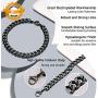 PROSTEEL 3mm-12mm Stainless Steel Cuban Chain for Men Women, Bracelet:7.5''/8.26'', Necklace: 14''-30'', Black/18K Gold Plated, Come Gift Box