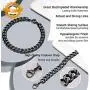 PROSTEEL 3mm-12mm Stainless Steel Cuban Chain for Men Women, Bracelet:7.5''/8.26'', Necklace: 14''-30'', Black/18K Gold Plated, Come Gift Box