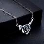 JUSTKIDSTOY I Love You Forever Rose Flower Necklace S925 Sterling Silver Flower Heart Rose Jewelry Gifts for Women Girlfriend Birthday Mothers Day