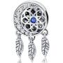 Dream Catcher Charm 925 Sterling Silver Dangle Charms Bead Feather Angel Wing Charms Flower Charm for Women Charm Bracelelt