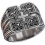 PikaLF Cross Ring for Men, Christian Religious Ring, Vintage Carved Band Rings, Retro Cross Totem Ring, Gothic Cross Amulet Ring, Punk Cross Signet Ring, Baptism Christian Jewelry Unique Gifts
