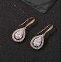 SWEETV Teardrop Wedding Earrings for Brides, Bridesmaids, Cubic Zirconia Dangle Earrings for Prom, Party, Formal Occasion