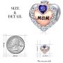 FOREVER QUEEN Love Heart Mom January Birthstone Charm for Bracelet 925 Sterling Silver Mom Charms Bead for Bracelet, Best Birthday Gift for Mom with Jewelry Box
