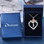 Distance Rose Heart Necklace for Women 925 Sterling Sliver I Love You Forever Rose Flower Jewelry for Girlfriend Wife Mom Daughter Girls