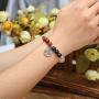 Jovivi 7 Chakra Gemstone Healing Crystal Stretch Bracelet Natural Round Stone Beads Bracelet Yoga Balancing Meditation w/Tree of Life Lotus Charm