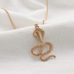 MYANAIL Gold Silver Snake Pendant Necklace Personality Animal Viper Jewelry Cobra Necklace for Women