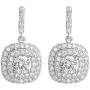 SELOVO Halo Art Deco Bridemaid Vintage Drop Earrings Cubic Zirconia Silver Tone