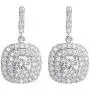 SELOVO Halo Art Deco Bridemaid Vintage Drop Earrings Cubic Zirconia Silver Tone SELOVO Halo Art Deco Bridemaid Vintage Drop Earrings Cubic Zirconia Silver Tone