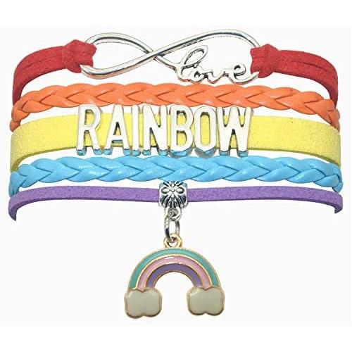 HCChanshi Rainbow Bracelet Jewelry Cute Infinity Love Rainbow Jewelry Bracelet Gifts for Women, Girls, Boys, Rainbow Lovers