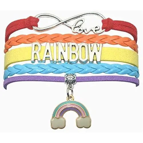 HCChanshi Rainbow Bracelet Jewelry Cute Infinity Love Rainbow Jewelry Bracelet Gifts for Women, Girls, Boys, Rainbow Lovers