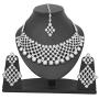 Touchstone Indian Bollywood Intricately Crafted Diamond Look Rhinestone Crystal Colorful Wedding Designer Jewelry Necklace Set in Gold and Silver Tone for Women.