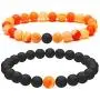 SIVITE 2PCS Natural Lava Stone Multicolor Weathered Agate Beads Bracelet Essential Oil Diffuser Bracelet SIVITE 2PCS Natural Lava Stone Multicolor Weathered Agate Beads Bracelet Essential Oil Diffuser Bracelet