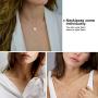 Ldurian Layered Necklace, Set of 2, Choker Chain with Coin Pendant, Layering Drop Lariat for Women, Dainty Minimalist Jewelry (14K Gold Plated)
