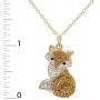 CRYSTALOGY Women’s Sterling Silver Swarovski Crystal Fox Animal Pendant Necklace, 18” Chain
