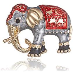 AILUOR Enamel Elephant Brooch Pin, Gold Alloy Colorful Bag Animal Lapel Pin Suit Corsage Accessories Jewelry