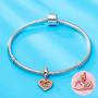 Sterling Silver Family Charm House Charm Heart Shape Love Charm Family Hand Charm for Bracelets