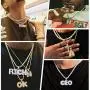 Shiny Cubic Zirconia Bubble Letters/Numbers/''$'' Necklace for Men Women Personalized 1-6 Letters Pendant with 18/22/26/28/30 Wheat/Tennis Chain 18K Gold/Platinum Plated Custom Name Jewelry