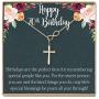 70th Birthday Gift Necklace: Birthday Present, Jewelry Gift For Her, 2 Infinity Cross (gold-plated-brass, NA)