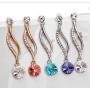 NEOGLORY Jewelry Crystal Wedding Drop Earrings 5 Colors 2'' Embellished with Crystals from Swarovski