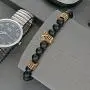 SEVENSTONE 8mm Crown King Charm Bracelet for Men Women Black Matte Onyx Stone Beads, 7.5'' SEVENSTONE 8mm Crown King Charm Bracelet for Men Women Black Matte Onyx Stone Beads, 7.5''