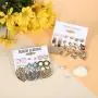 Finrezio 39 Pairs Tassel Earrings Set for Women Ball Crystal Bar Heart Flower Stud Pearl Metal Leaf Acrylic Dangle Hoop Earrings Set