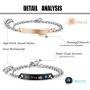 LOLIAS 2 Pcs His & Her Couples Bracelets for Men Women Gift for Lover His Queen Her King Stainless Steel Bracelet Chain Jewelry Matching Set Anniversary Promise