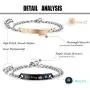 LOLIAS 2 Pcs His & Her Couples Bracelets for Men Women Gift for Lover His Queen Her King Stainless Steel Bracelet Chain Jewelry Matching Set Anniversary Promise
