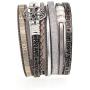 Suyi Women Wrap Bracelet Multilayered Leather Braided Bangle Wrist Cuff Bangles with Magnetic Buckle