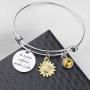 WSNANG Sunflower Gift A Love Affair With Life Bracelet Sunflower Charm Bracelet Sunflower Inspirational Gift for Friends Sunflower Lover