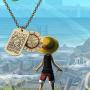 FAADBUK Anime One Piece Jewelry One Piece Luffy Bronze Straw Hat Necklace One Piece Luffy Bronze Straw Hat Keychain One Piece Fans Gift